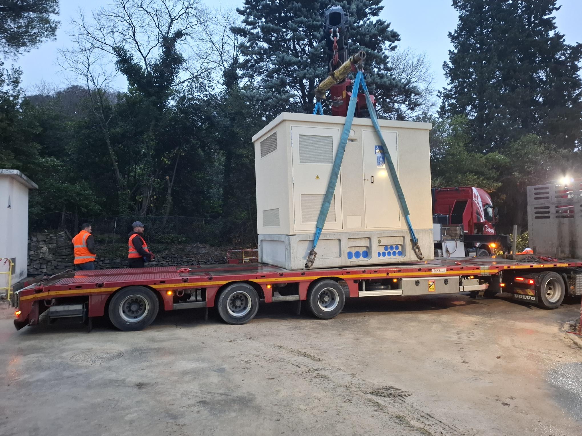 Installation poste haute tension