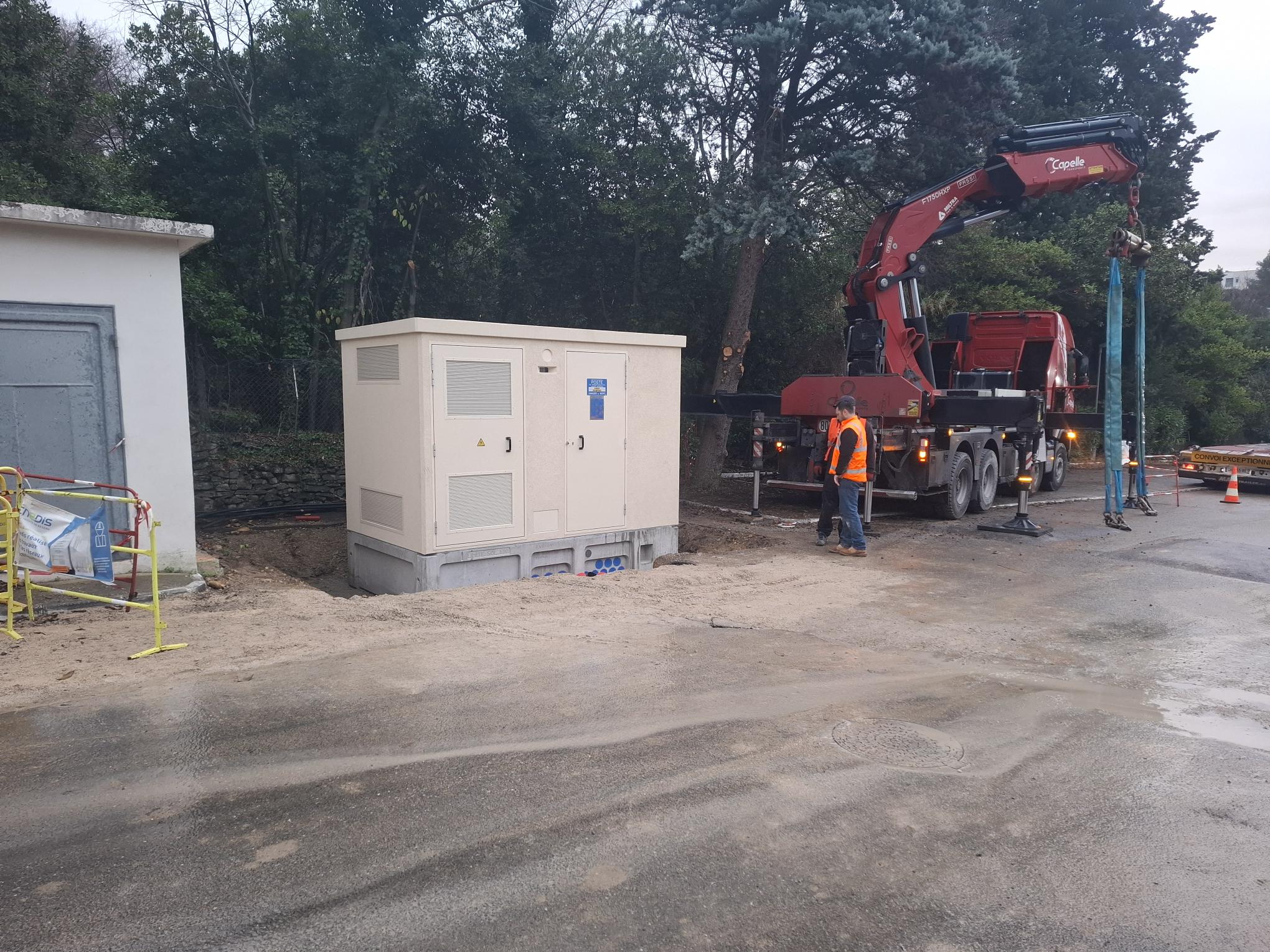 Installation poste haute tension